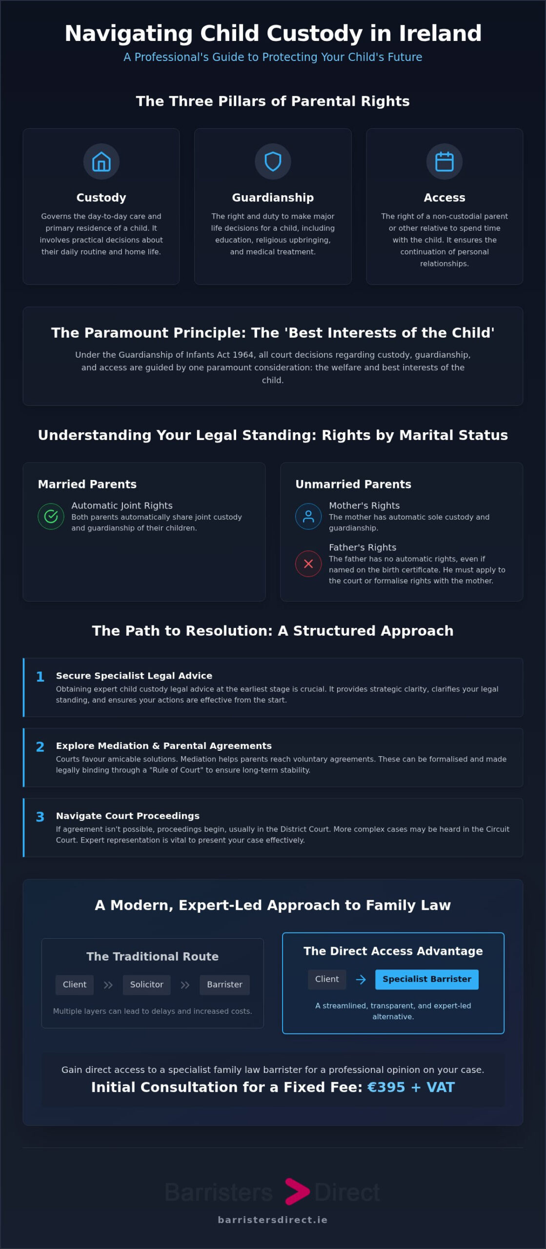 Navigating Child Custody in Ireland infographic