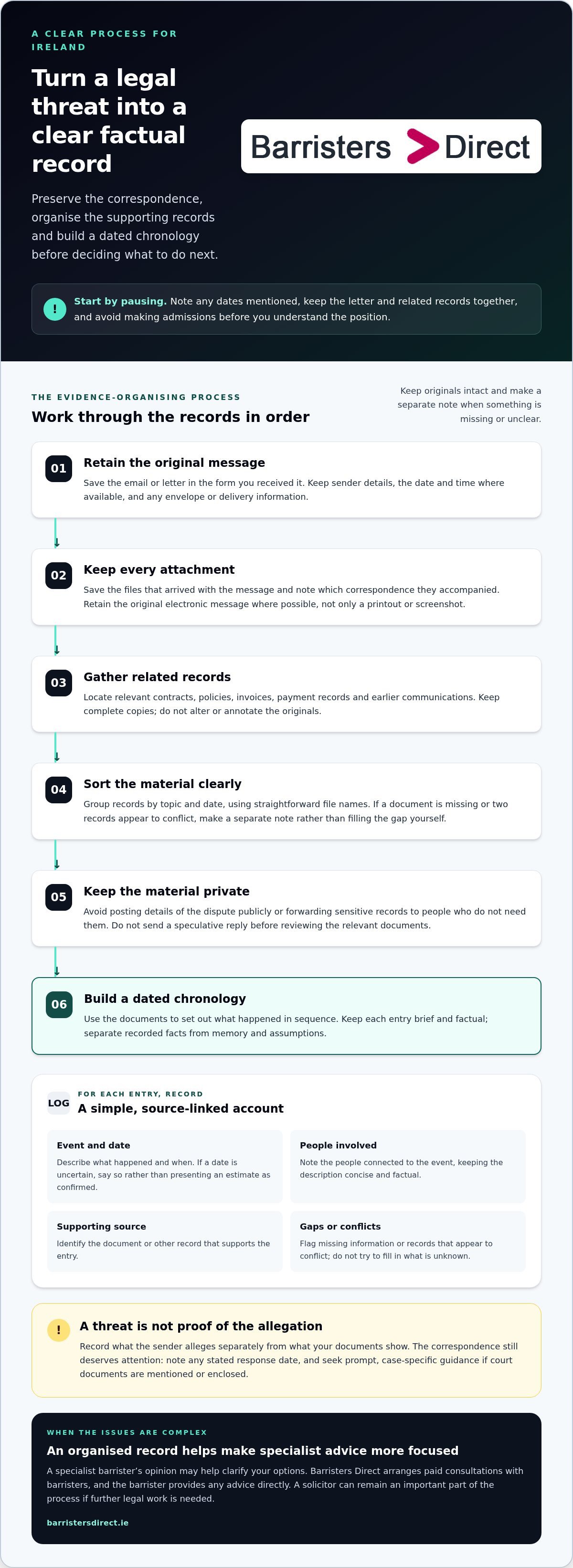 Respond legal threat guide infographic