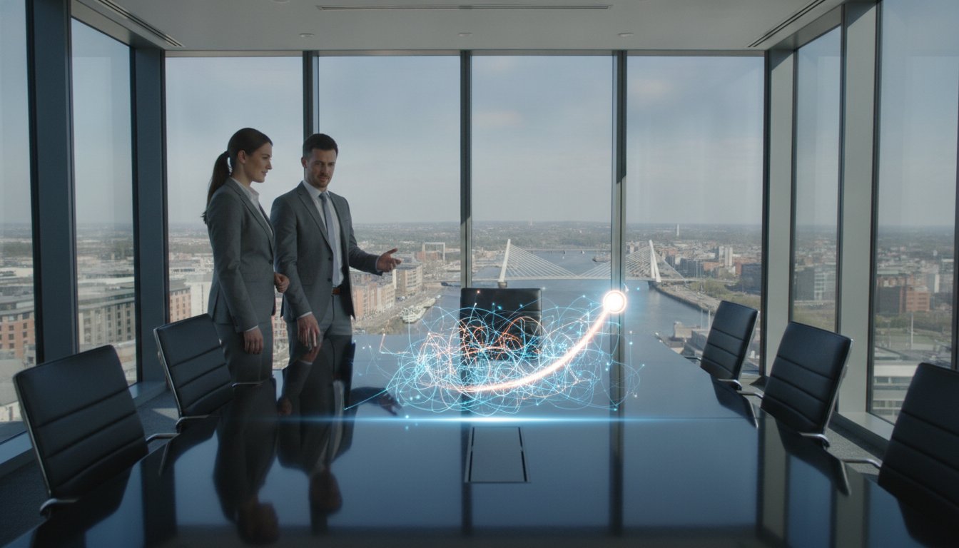 Professionals reviewing a legal matter in a contemporary office
